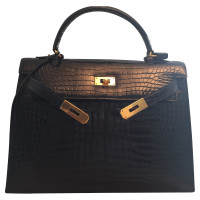 Hermès Kelly Bag krokodil zwart
