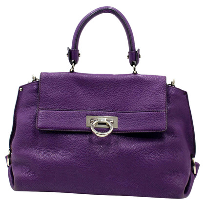 Salvatore Ferragamo Shopper Leather in Violet