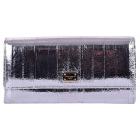 Dolce & Gabbana Täschchen/Portemonnaie aus Leder in Silbern