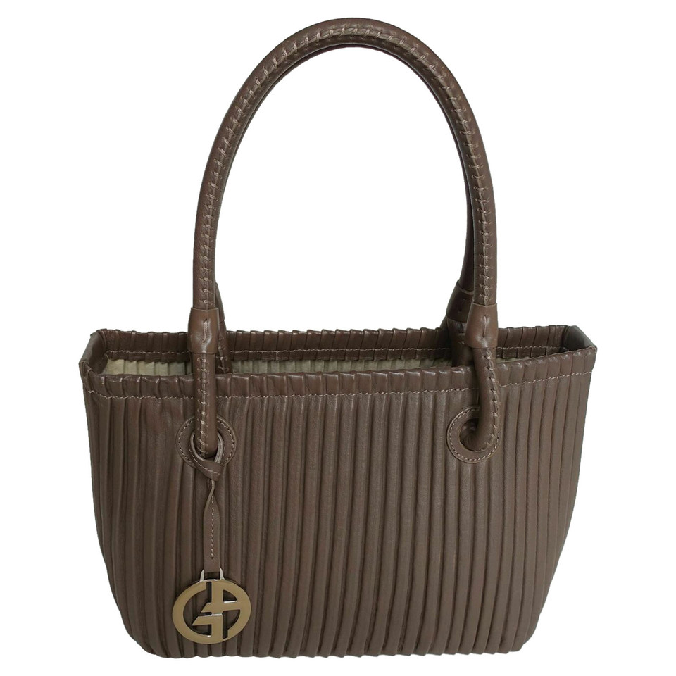 Giorgio Armani Shopper aus Leder in Taupe