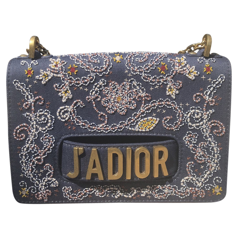 Christian Dior J'adior Flap Bag Jeans fabric in Blue