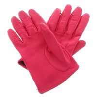 Miu Miu Leren handschoenen in Pink