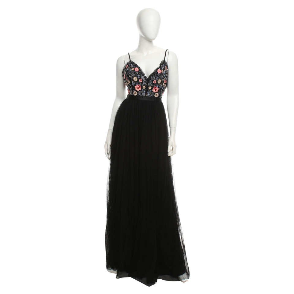 Needle & Thread Evening dress with flower embroidery