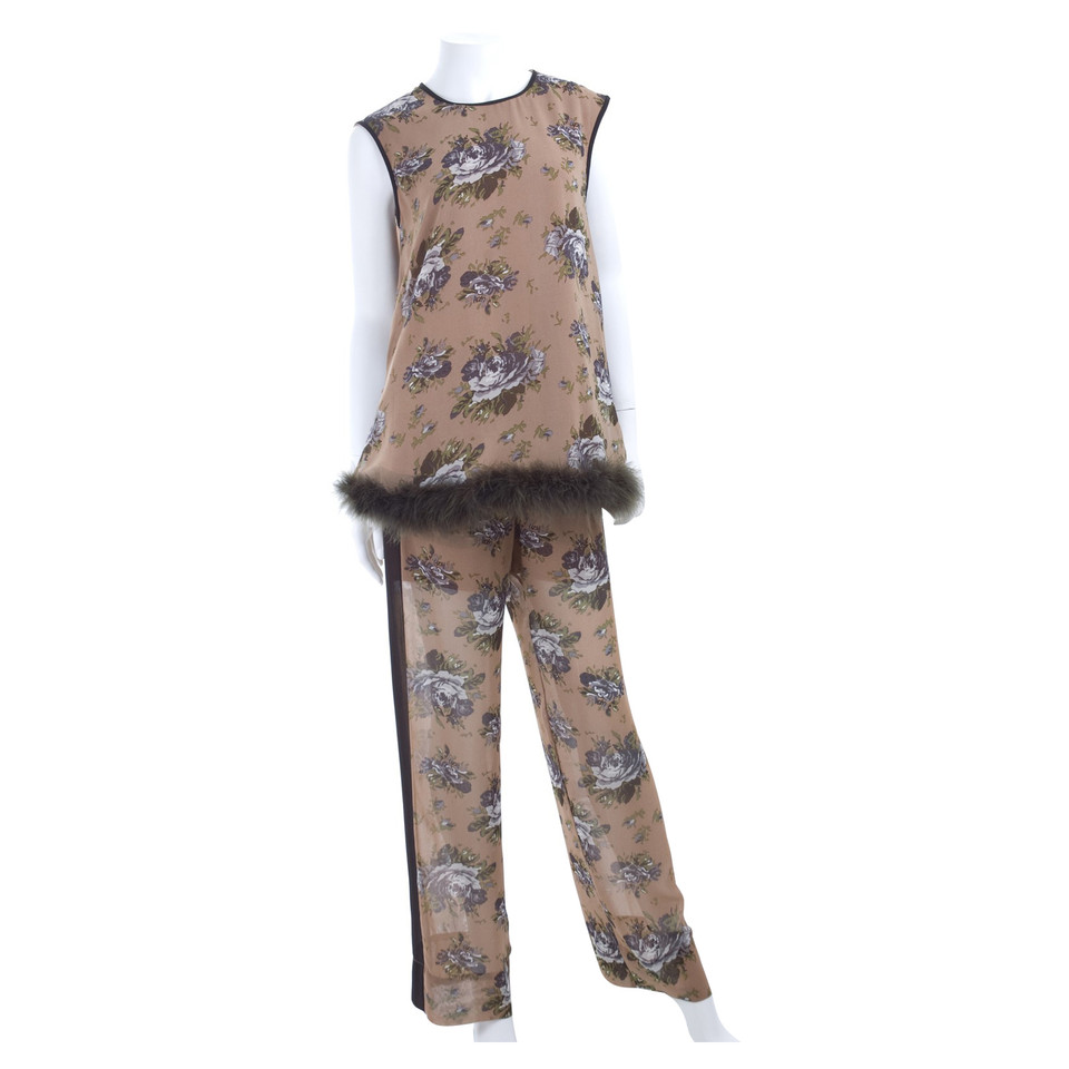 Twin Set Simona Barbieri Top & pants with feather trim