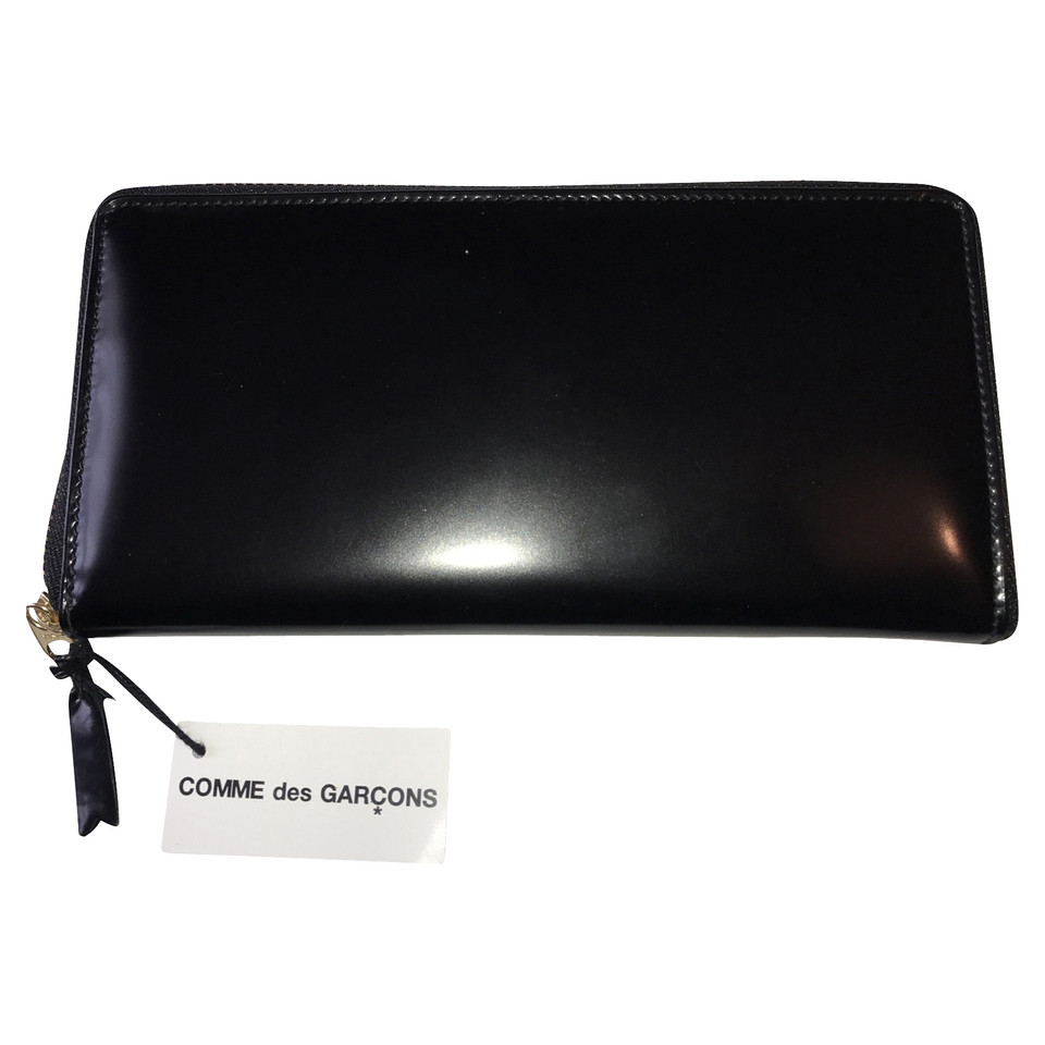 Comme Des Garçons Glossy Leather black purse, new
