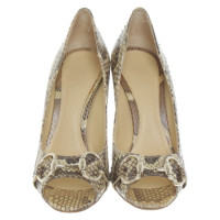 Gucci Python leather peep toes