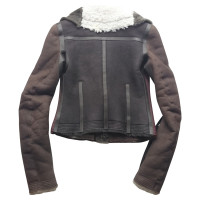 Rick Owens Giacca/Cappotto in Pelle in Marrone