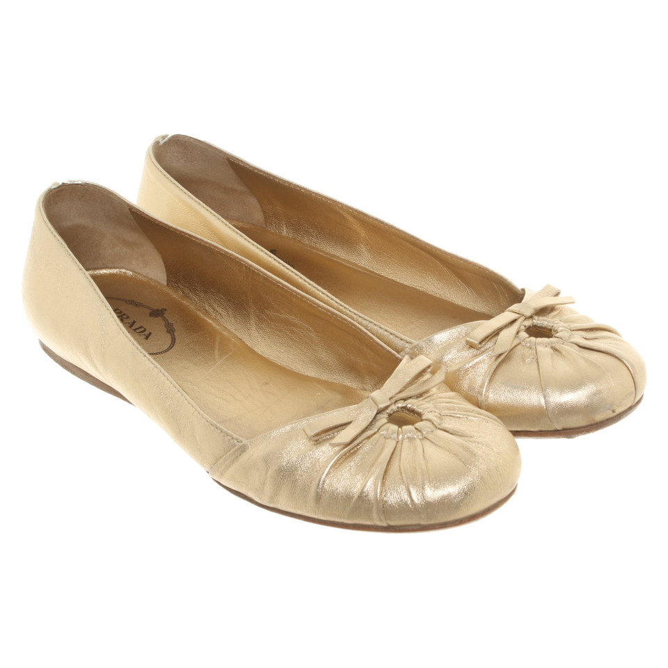 Prada Slippers/Ballerinas Leather in Gold