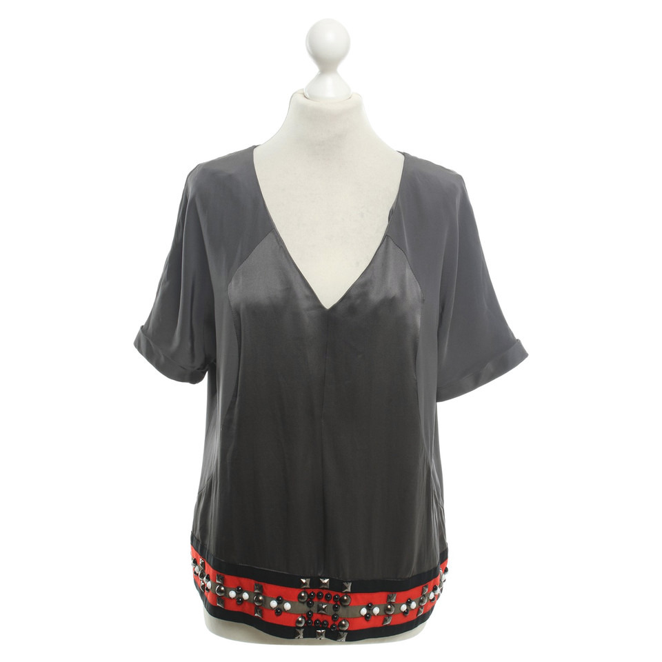 Reiss Silk top with gemstones