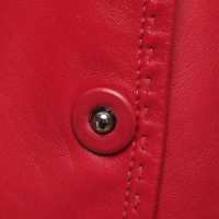 Giorgio Armani Jacke/Mantel aus Leder in Rot