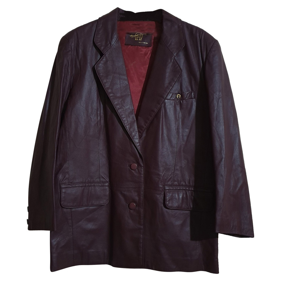 Aigner Blazer Leer in Bordeaux