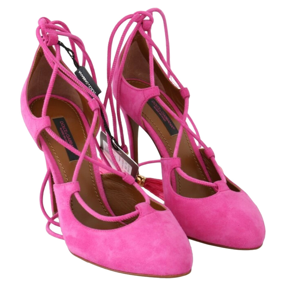 Dolce & Gabbana Pumps/Peeptoes aus Wildleder in Rosa / Pink