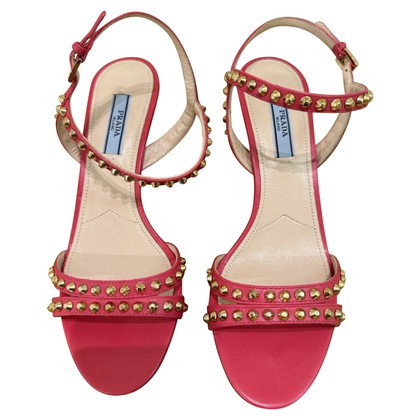 Prada Sandalen aus Leder in Rosa / Pink