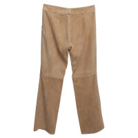 Rena Lange pantaloni color cammello in pelle scamosciata
