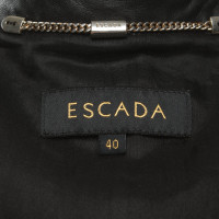 Escada Jacke/Mantel aus Leder in Schwarz