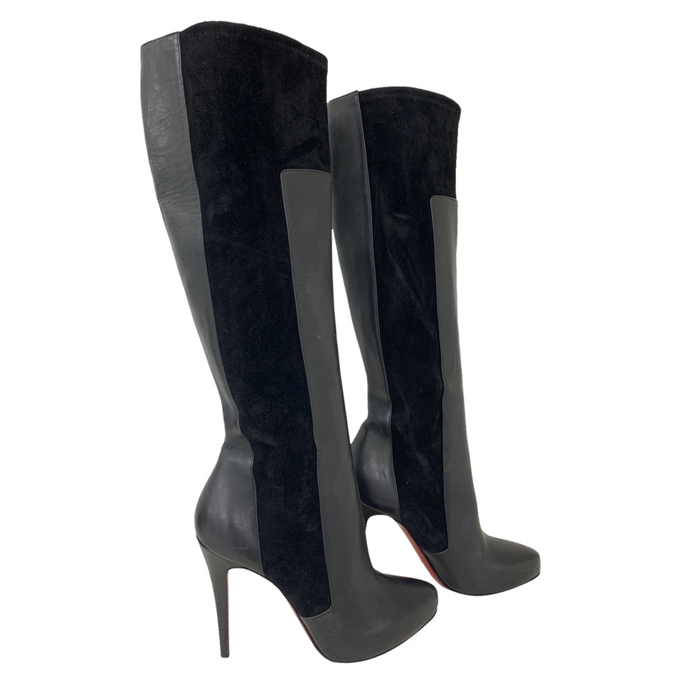 Christian Louboutin Stiefel aus Leder in Schwarz