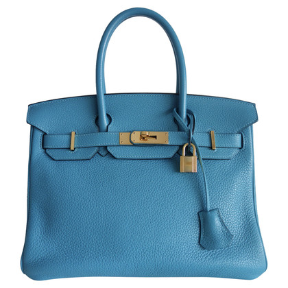 Hermès Birkin Bag 30 Leer in Turkoois