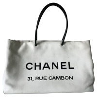 Chanel Shopper Leer in Wit