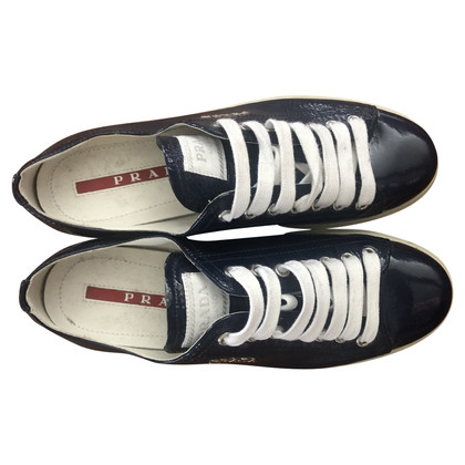 Prada Trainers Patent leather in Blue