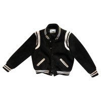 Saint Laurent Jacke/Mantel aus Wolle in Schwarz