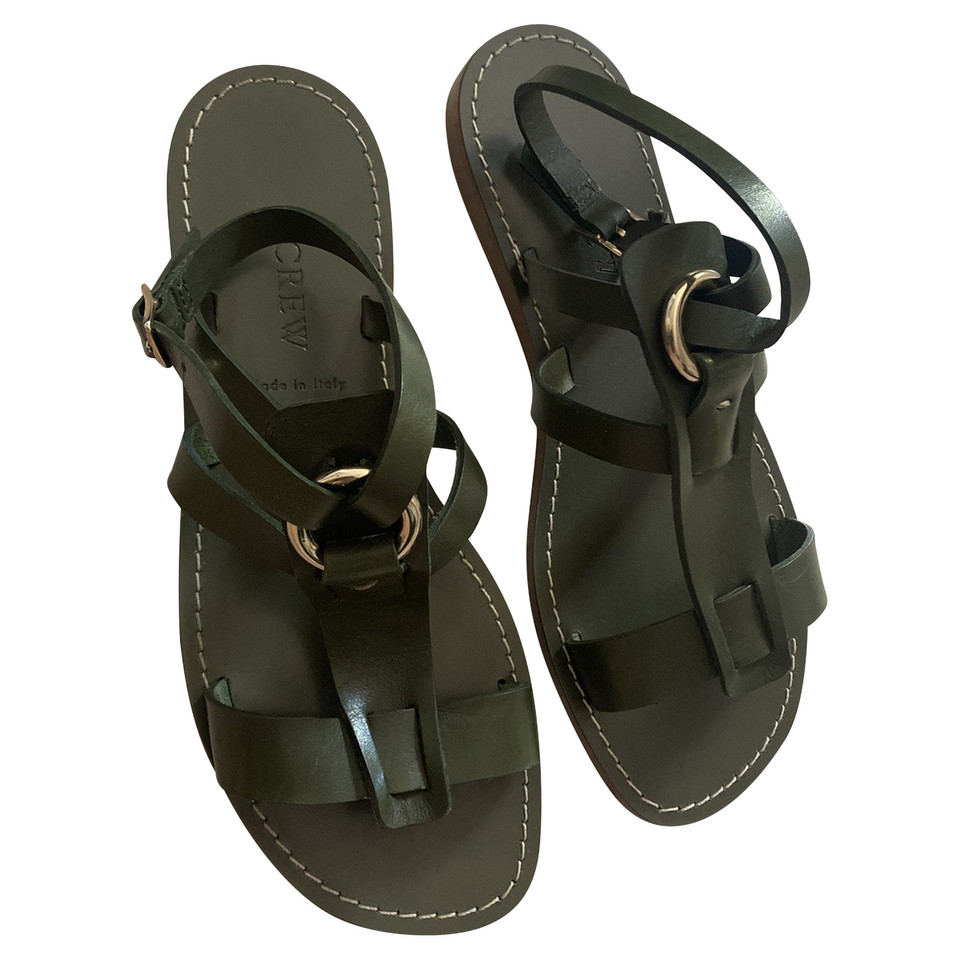 J. Crew Sandals Leather in Olive