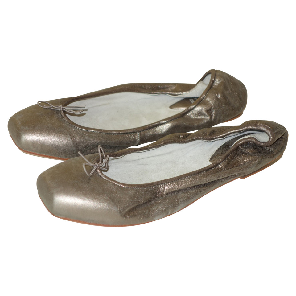 Bloch Slipper/Ballerinas aus Leder in Grau