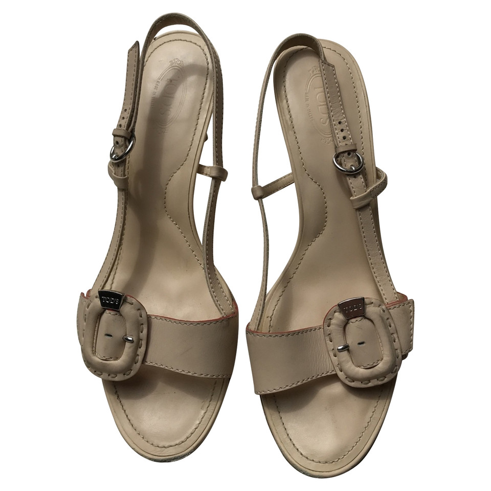 Tod's Sandals Leather in Cream