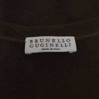 Brunello Cucinelli Twee-laag boven in bruin/wit