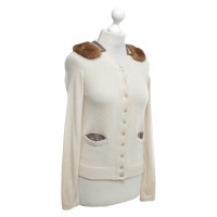 Blumarine Cardigan con collo di pelliccia