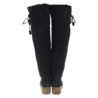 Moncler Boots Suede in Black