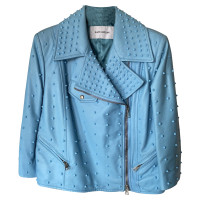 Flavio Castellani Jacket/Coat Leather in Blue