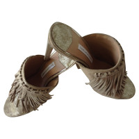 Diane Von Furstenberg Sandals Leather in Gold