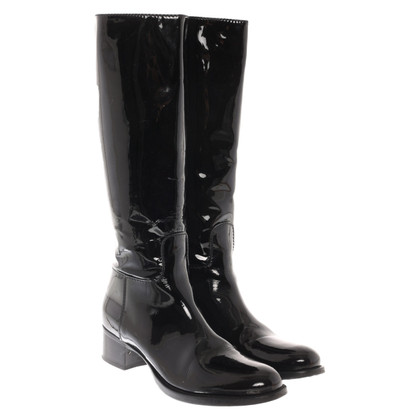Car Shoe Boots Patent leather in Black