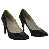 Gina Argent Noir pumps