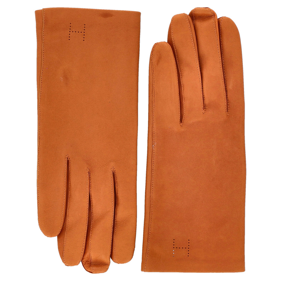 Hermès Handschuhe aus Leder in Orange