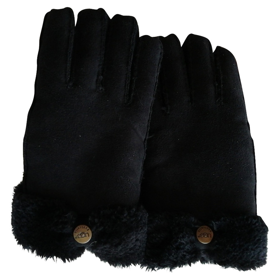 Ugg Australia Handschuhe aus Wildleder in Schwarz