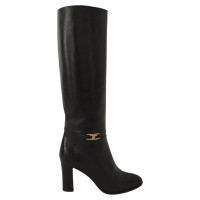 Céline Stiefel aus Leder in Schwarz