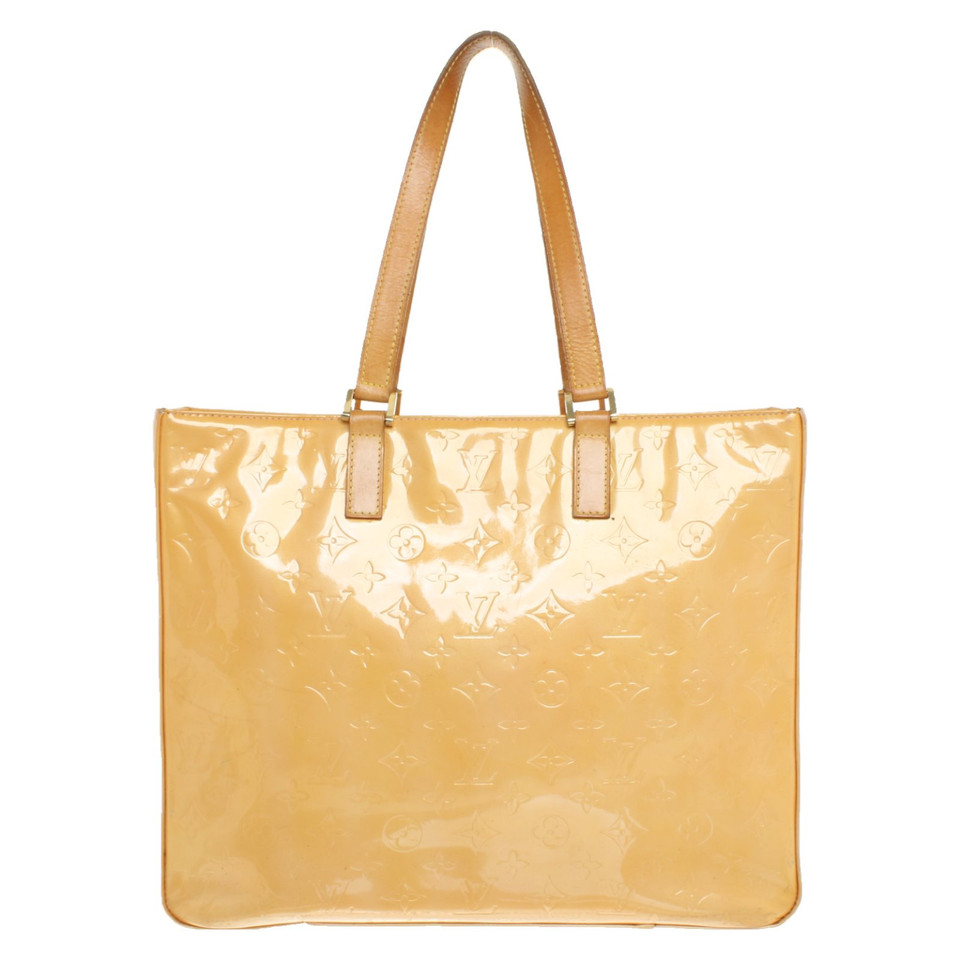 Louis Vuitton Tote Bag en cuir verni en jaune