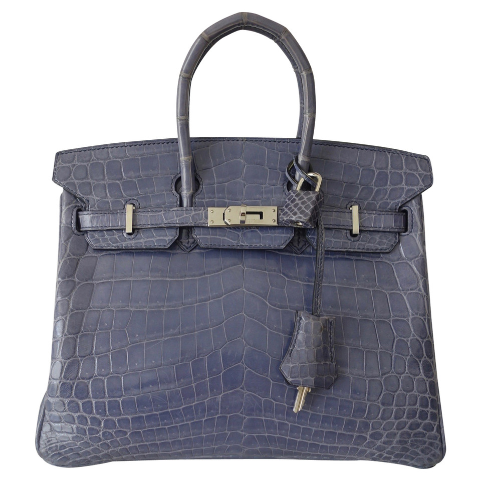 Hermès Birkin Bag 25 Leer in Blauw