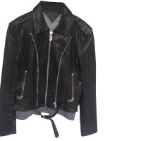 Golden Goose Jacke/Mantel aus Leder in Schwarz