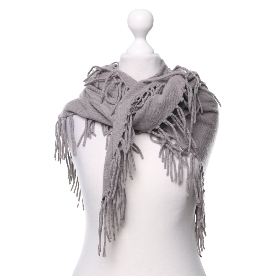 Rosa Von Schmaus Triangular scarf with fringes