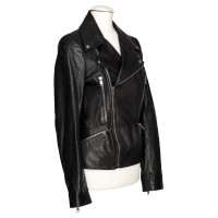 Alexander McQueen Jacket/Coat Leather in Black