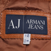 Armani Jeans Leren jas in used-look