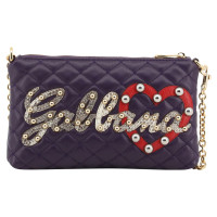 Dolce & Gabbana Clutch aus Leder in Violett