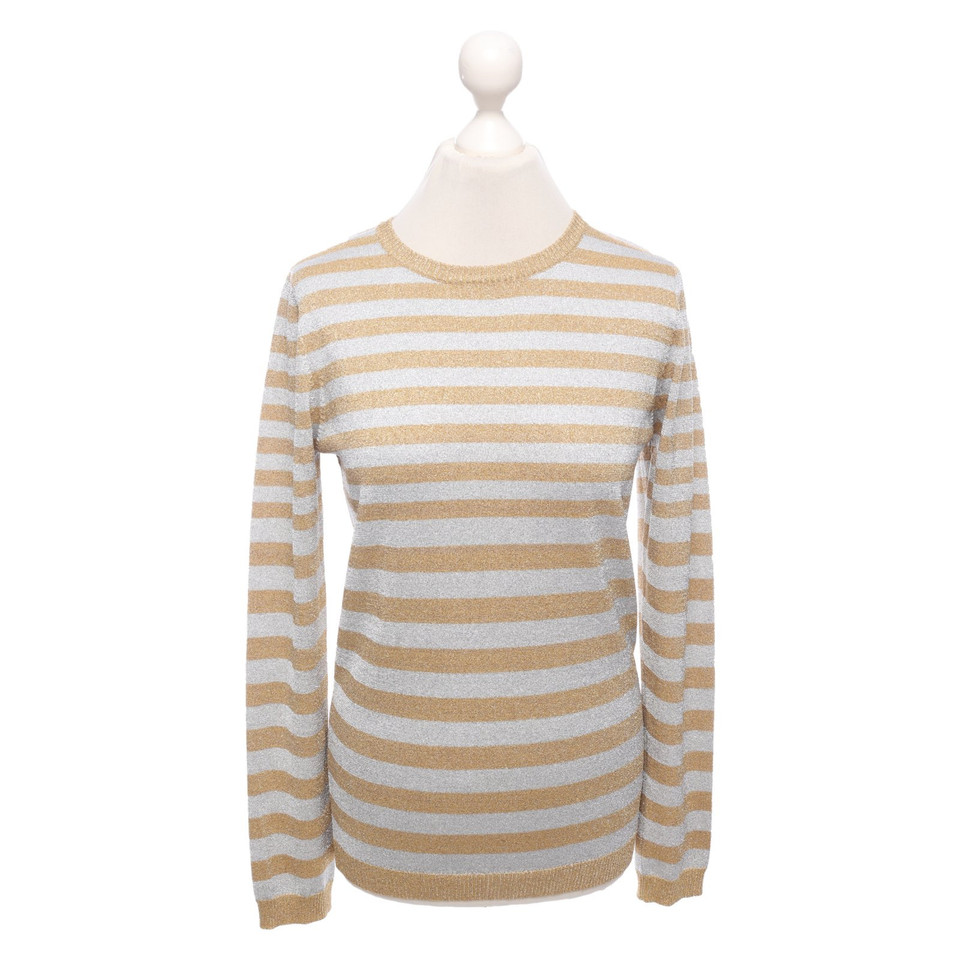 Bella Freud Gold/Silber gestreifter Pullover