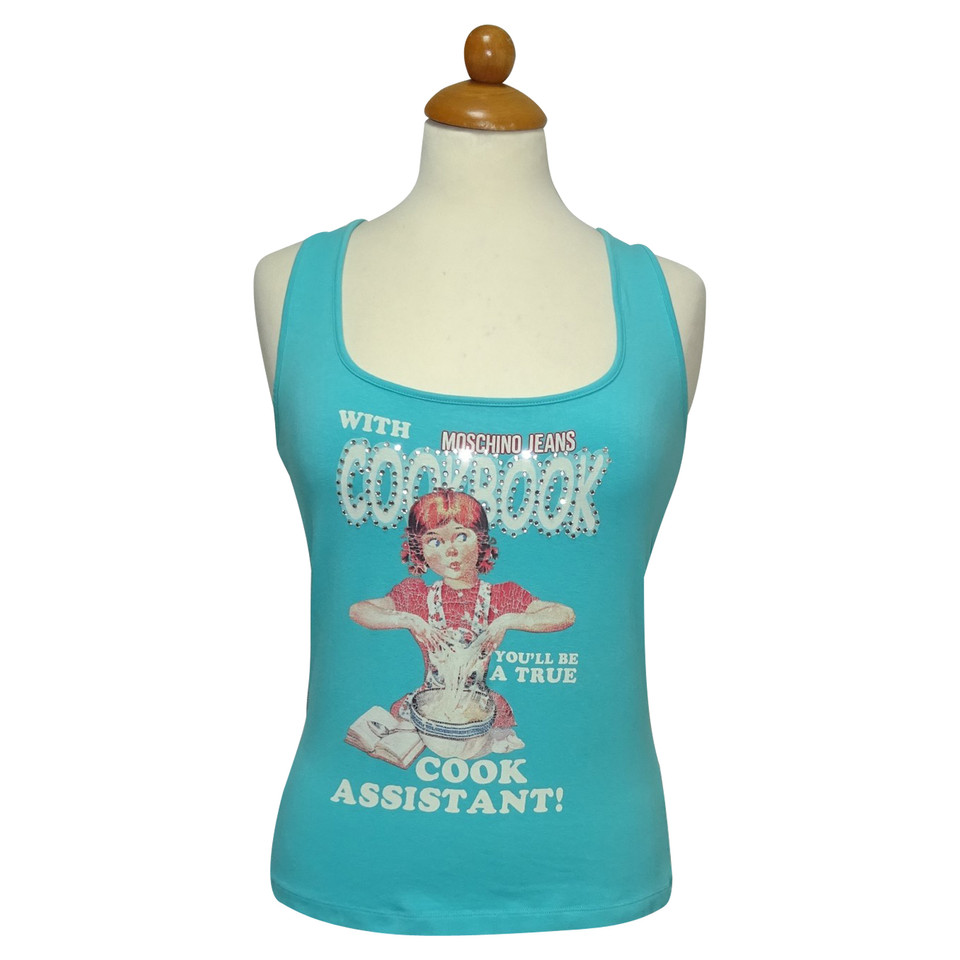 Moschino Top Cotton in Turquoise
