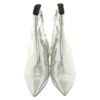 Balenciaga Stiefeletten aus Lackleder in Silbern