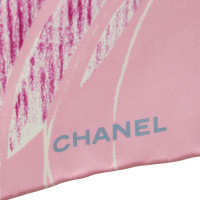 Chanel Sciarpa di seta in colore rosa / azzurro