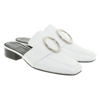 Dorateymur Slipper/Ballerinas aus Leder in Weiß