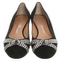 Blumarine Slipper/Ballerinas aus Wildleder in Schwarz